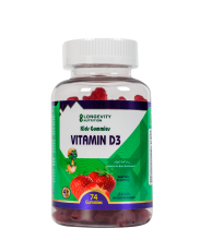 Longevity Kids Gum With Vitamin D Strawberry 74 Gummies