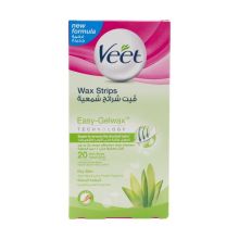 Veet Wax Strips Hair Removal Dry Skin Aloe Vera & Lotus Flower Fragrance 20 strips.