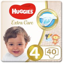Huggies Extra Care, Size 4, 8 -14 kg, Value Pack, 40 Diapers