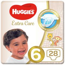 Huggies Extra Care, Size 6, 15+ kg, Value Pack, 28 Diapers