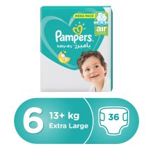 Pampers Active Baby Dry Diapers Size 6 Extra Large 13+kg Mega Pack 36 Diapers