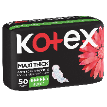 Kotex Maxi Super With Wings Black 50 Pads