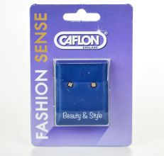 Caflon Fashion Gold Plated 4mm White CZ Ear Piercing 1 Pair