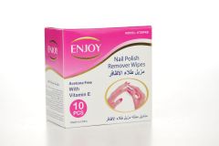 Enjoy Aceton Nail Polish Remover 10 Wipes