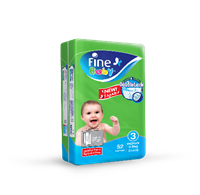 Fine Baby Diapers DoubleLock Size 3 medium 3-6kg 52 psc
