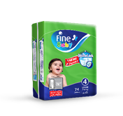 Fine Baby Mega Pack Large Size 4 7-14 Kg Diapers 74 diapers
