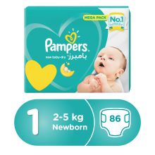 Pampers Baby-Dry Diapers Size 1 Newborn 2-5kg Mega Pack 86 Diapers
