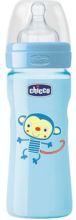 Chicco Wellbeing Plastic Baby Medium Flow Silicone Bottle 250 ml