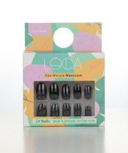 Loca Press On Nails Black Oval Shape No.1