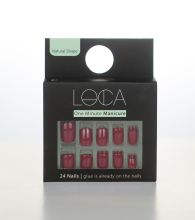 Loca Press On Nails Dark Pink Natural Shape No.5