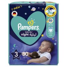 Pampers Baby-Dry Night, Size 3, 7-11 kg, 80 Diapers