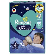 Pampers Baby-Dry Night, Size 4, 10-15 kg, 74 Diapers