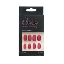 Belle Press On Nails -(berry) Matte red