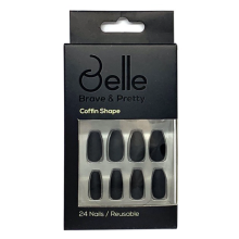 Belle Press On Nails-(the night darkness)Matte black