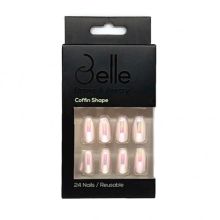 Belle Press On Nails - (Hur) Glossy Metal Pink