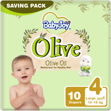 BabyJoy Olive Tape, Size 4 Large, Saving Pack, 9-14 Kg, 10 Count