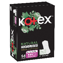 Kotex Natural Pantyliners Cotton Normal 54 Liners