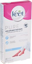 Veet Pure Legs &Body Wax Strips 20 Pcs