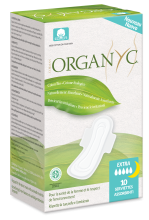 Organyc Cotton Sanitary Pads Extra Overnight 10 Pcs