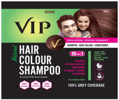 Vip Hair Colour Shampoo 5 In 1 Brown 20ml