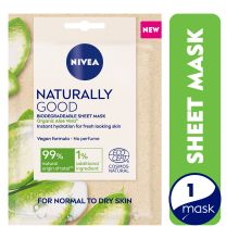 NIVEA Face Sheet Mask Hydrating, Naturally Good with Organic Aloe Vera, 1 Mask