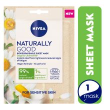 NIVEA Face Sheet Mask Soothing, Naturally Good with Organic Chamomile, 1 Mask