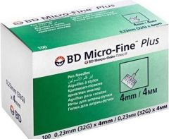 BD Micro Fine Plus Pen Needles 32 G Nano 4 Mm 100 Pcs-NUPCO