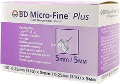 BD Micro Fine Plus Pen Needles 31 G 5 Mm 100 Pcs