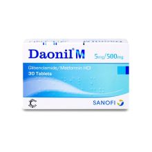 Daonil M lower blood sugar treatment 5 Mg/ 500 Mg 30 Tab