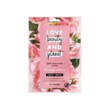Love Beauty and Planet Sheet Mask Blooming Radiance Murumuru Butter & Rose, 1pc