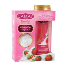 Camay Shower Gel Deliceux + Loofah 250 ML