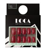Loca Press On Nails Red Natural Shape No.8 0147
