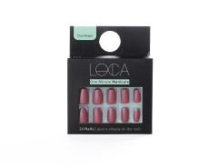Loca Press On Nails Matte Burgundy Oval Shape No.13