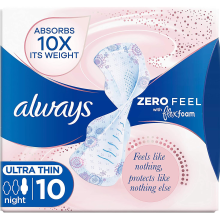 Always Daily Zero Feel Ultra Thin Night 10