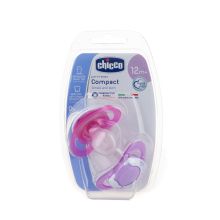 Chicco Physio Pink Compact Small and Slim Soother 12 Months 2 Pcs
