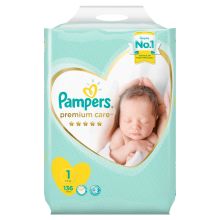 Pampers Premium Care, Size 1, Newborn, 2-5 kg, Super Saver Pack, 136 Diapers