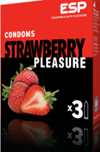 Esp Strawberry Pleasure 3 Condoms