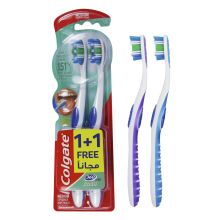 Colgate toothbrush 360 whole mouth clean medium compact head 1 + 1 free