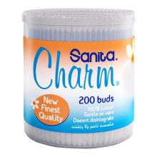 Sanita Charm 100% Cotton Buds 200 Buds