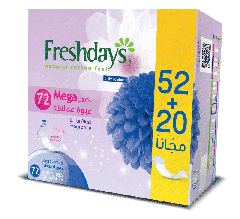 Freshdays Pantyliners Mega Pack Long Scented 52+20 Free