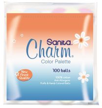 Sanita Charm 100% Cotton Balls 100 colored balls