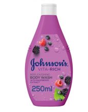 سائل جونسون Vita-Rich الاستحمام بخلاصة التوت البري لنضارة البشرة 250 مل