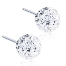 Blomdahl Earrings Crystal Ball White NT