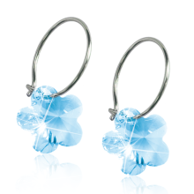 Blomdahl Earrings Ring Flower Aquamarine NT