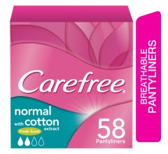 Carefree Fresh Scent Normal With Cotton Extract 58 Pcs