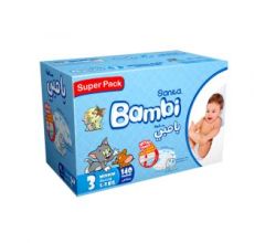 Bambi Super Pack 3 M 140 Diapers box