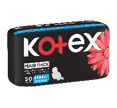 Kotex Maxi thick Normal With Wings Black 50 Pads