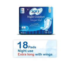 Sofy Night Comfort Sanitary Pads 18 Pads