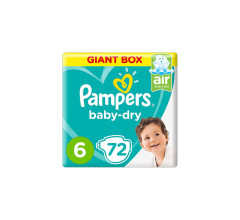 Pampers Baby Dry Diapers - New Improved Formula (Size 6) (72 Diapers)