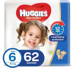 Huggies Ultra Comfort Size 6 +15 kg Jumbo Pack 62 Diapers